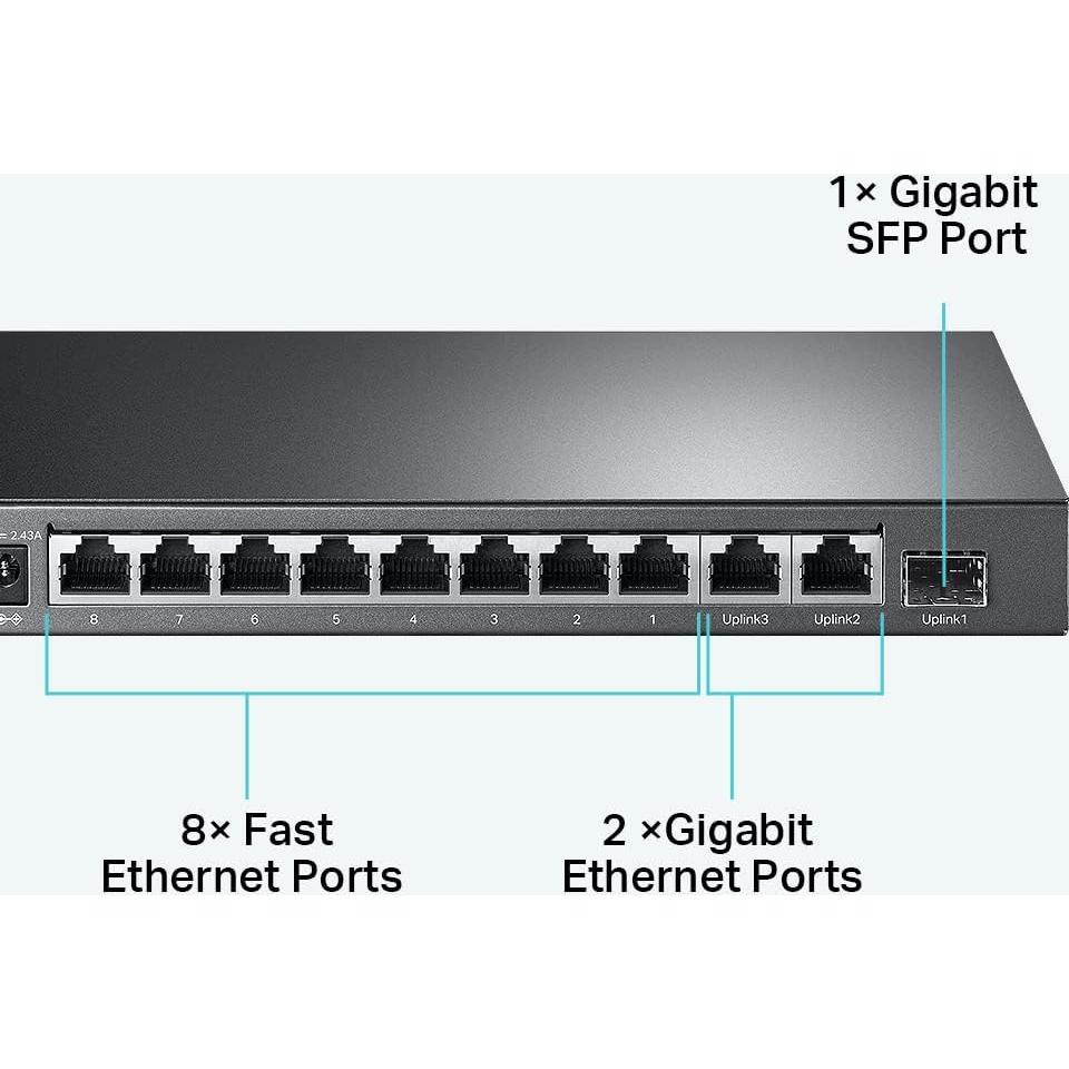 Interruptor PoE+ TP-Link TL-SL1311MP 8 Puertos 10/100Mbps