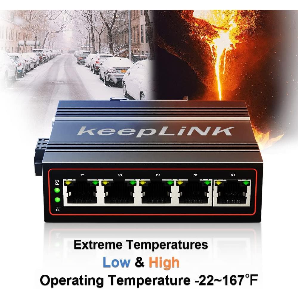 Conmutador Ethernet Industrial 5 Puertos keepLiNK IP40