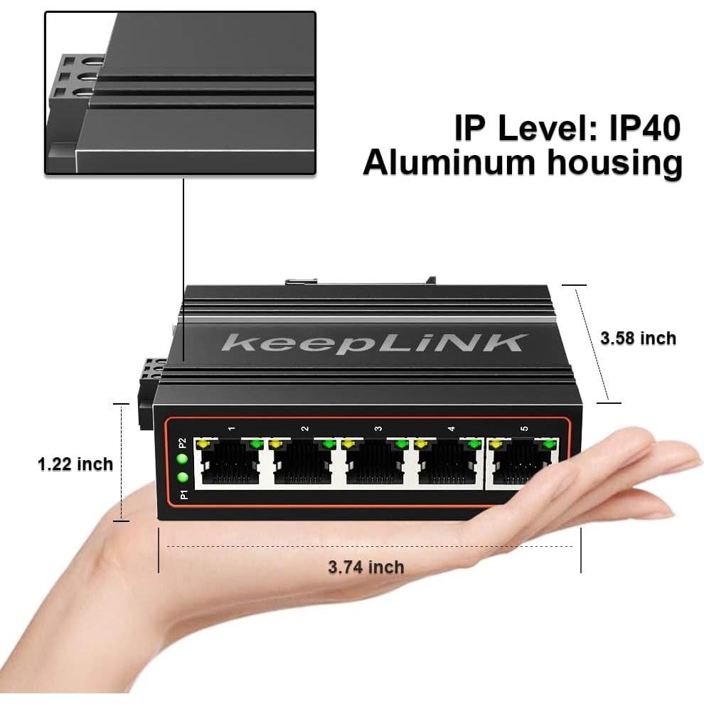 Conmutador Ethernet Industrial 5 Puertos keepLiNK IP40