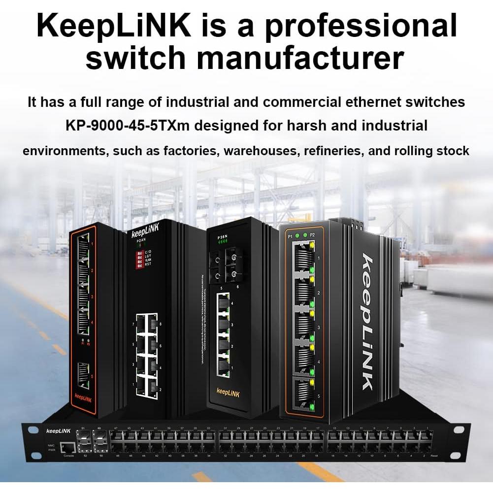 Conmutador Ethernet Industrial 5 Puertos keepLiNK IP40