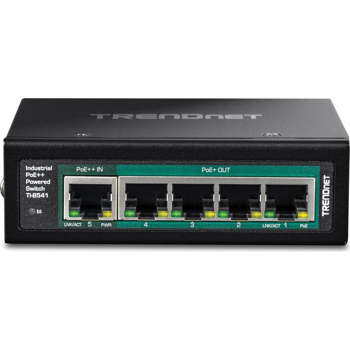 Interruptor DIN-Rail Industrial Gigabit PoE++ TRENDnet TI-B541 5 Puertos