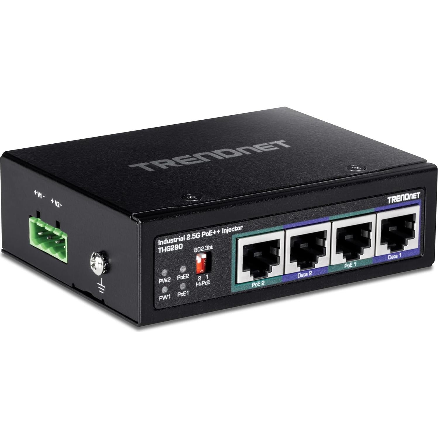 Inyector PoE++ Industrial TRENDnet TI-IG290 95W 2 Puertos