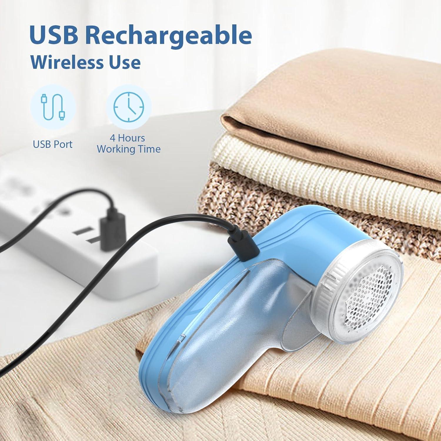 Afeitadora de tela Bubbacare Blue-A recargable USB 3 cuchillas