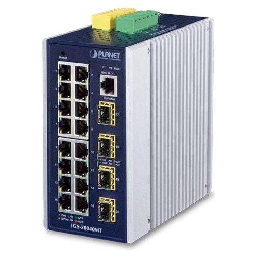 Conmutador Gestionado Industrial L2+ Planet IGS-20040MT 16 Puertos