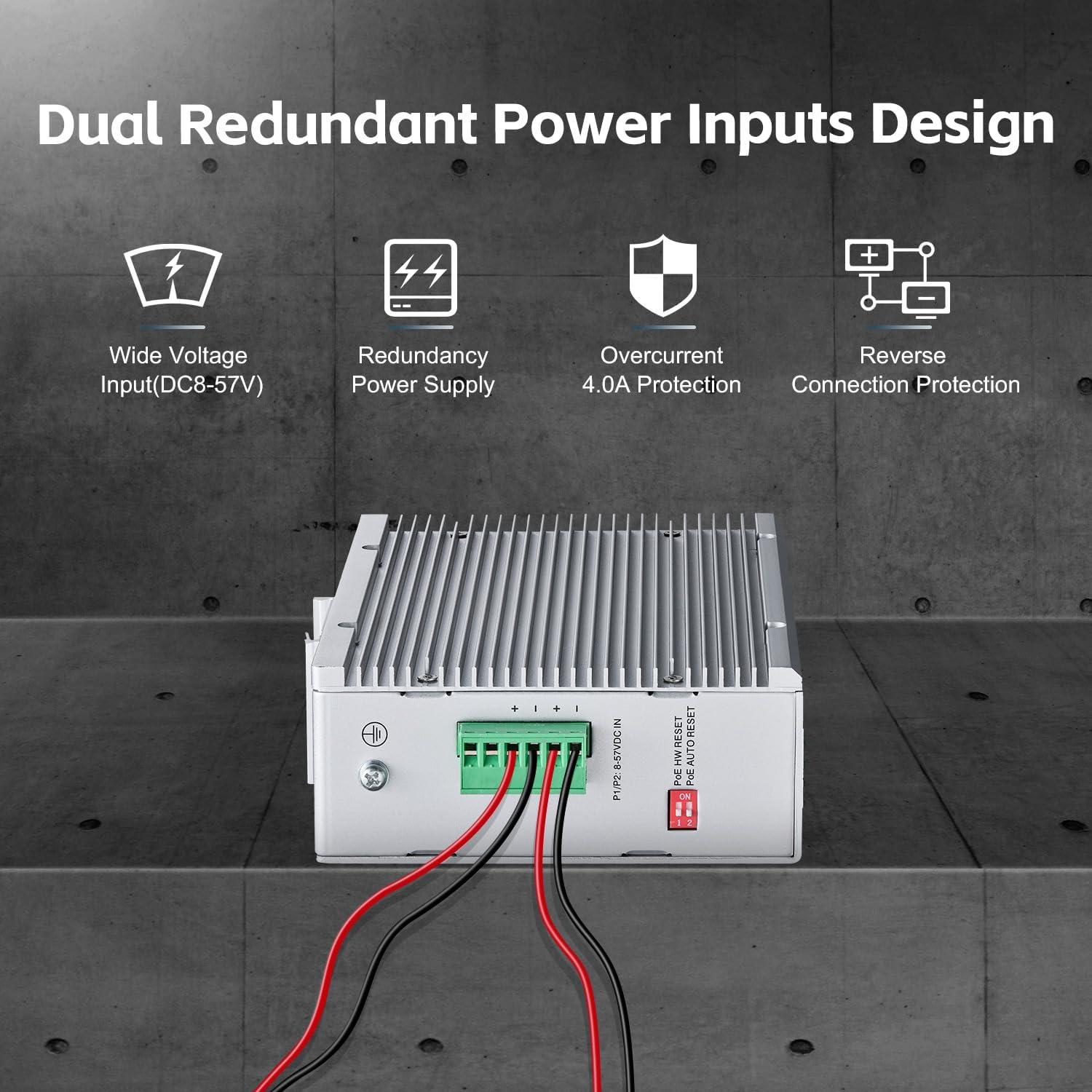 Switch PoE Industrial Binardat 12 Puertos Gigabit L3 IP40