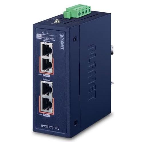 Inyector PoE++ Industrial PLANET IPOE-270-12V 2 Puertos 90W