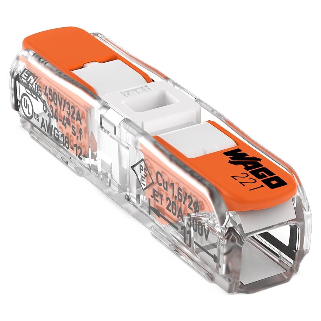 Conector de empalme WAGO Lever-Nuts 2 conductores 20-12 AWG