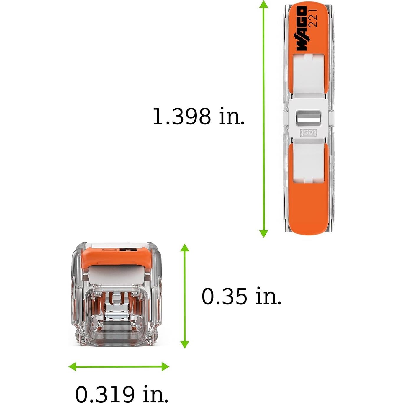 Conector de empalme WAGO Lever-Nuts 2 conductores 20-12 AWG