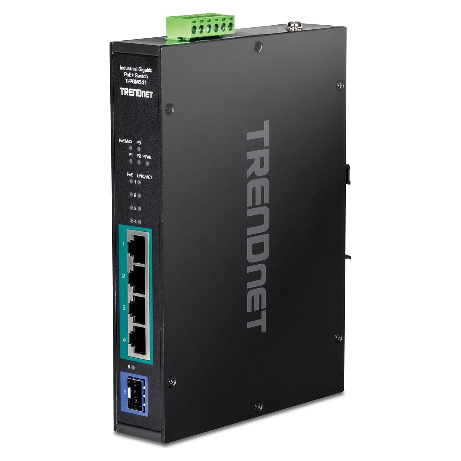 Interruptor Industrial Gigabit PoE+ TRENDnet TI-PGM541 5 Puertos