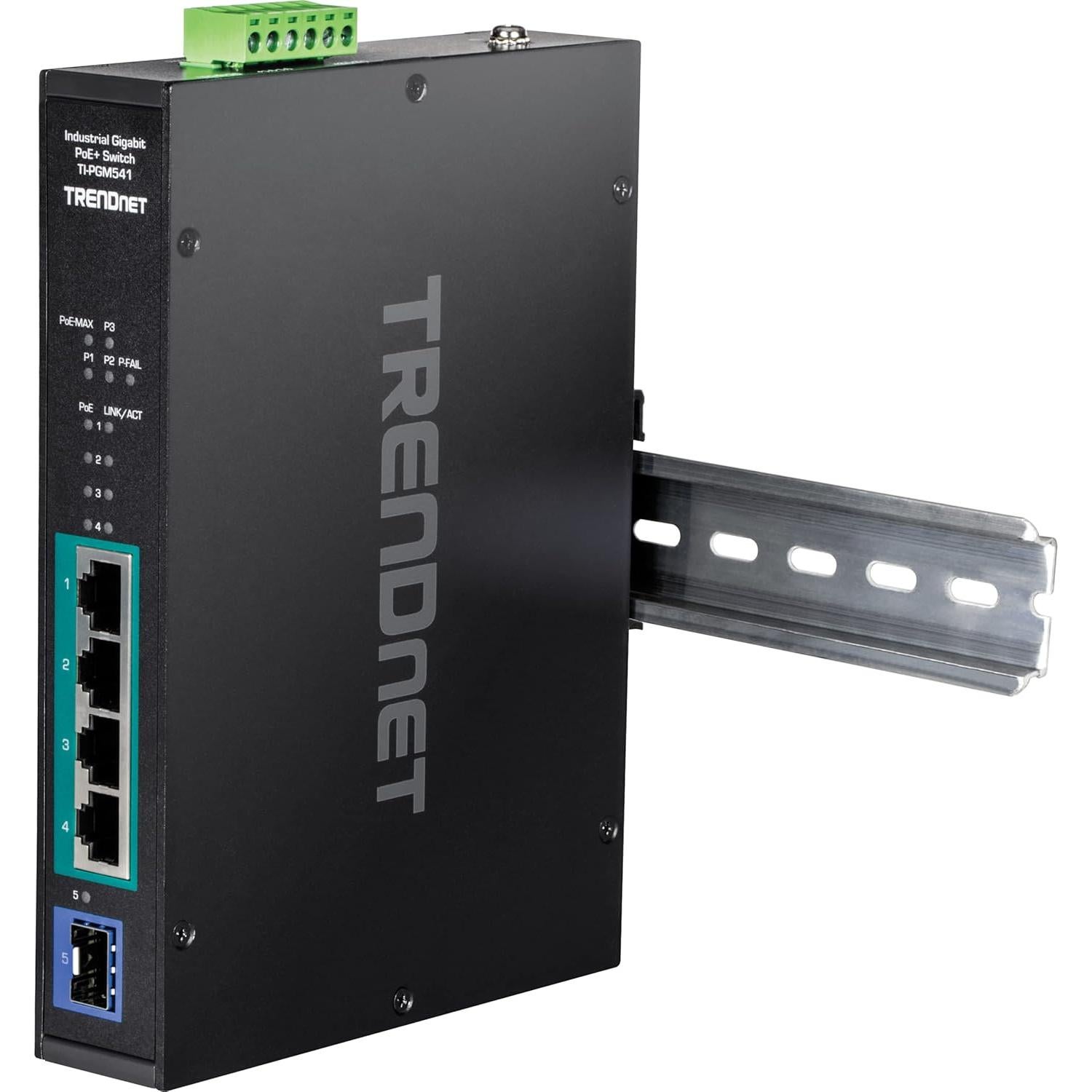 Interruptor Industrial Gigabit PoE+ TRENDnet TI-PGM541 5 Puertos