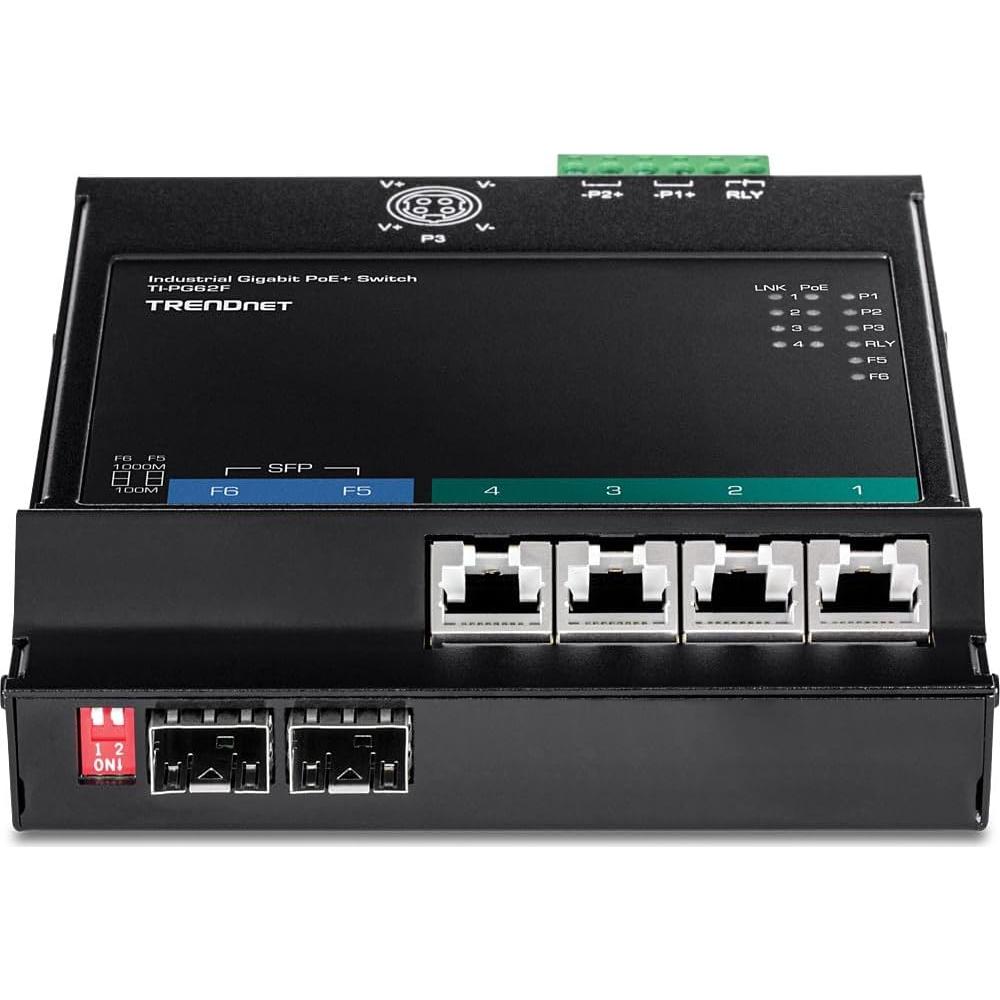Interruptor Gigabit PoE+ TRENDnet TI-PG62F 6 Puertos IP30