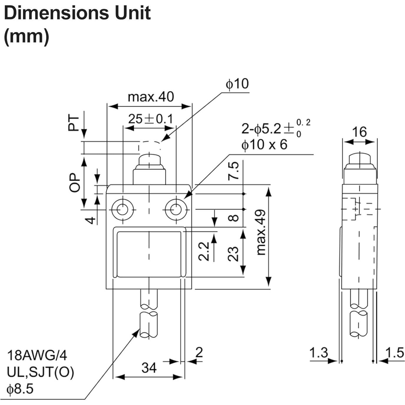 Interruptor de Límite Baomain BM-3111 SPDT IP67 1NO+1NC