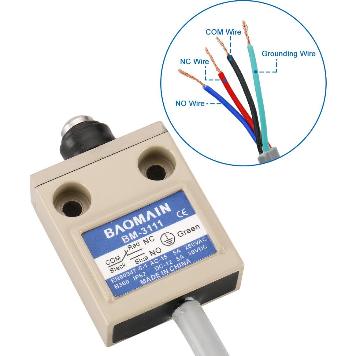 Interruptor de Límite Baomain BM-3111 SPDT IP67 1NO+1NC