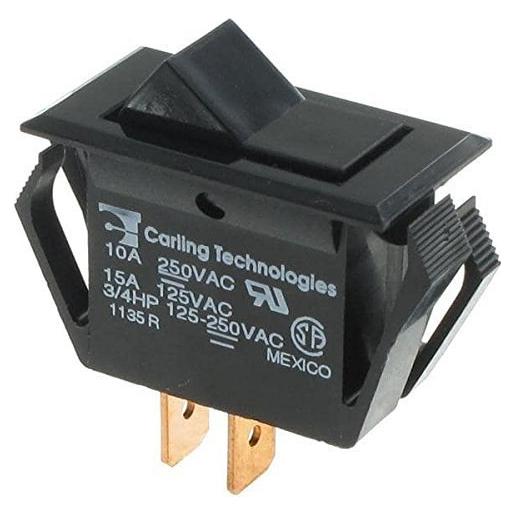 Interruptor Rocker SPST Carling Technologies TA201-TB-B Negro
