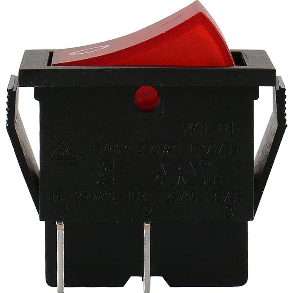 Interruptor DPST ON/OFF Baomain 4 Pines Luz Roja 16A 250V Paquete de 2
