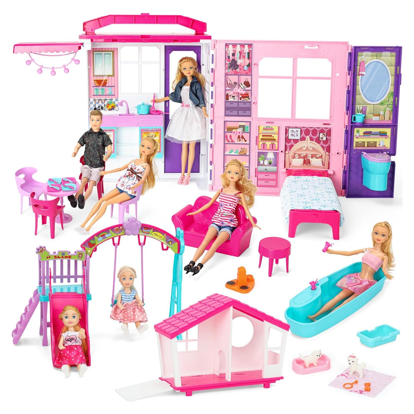 Casa de Muñecas Plegable Style Shine con 60+ Accesorios