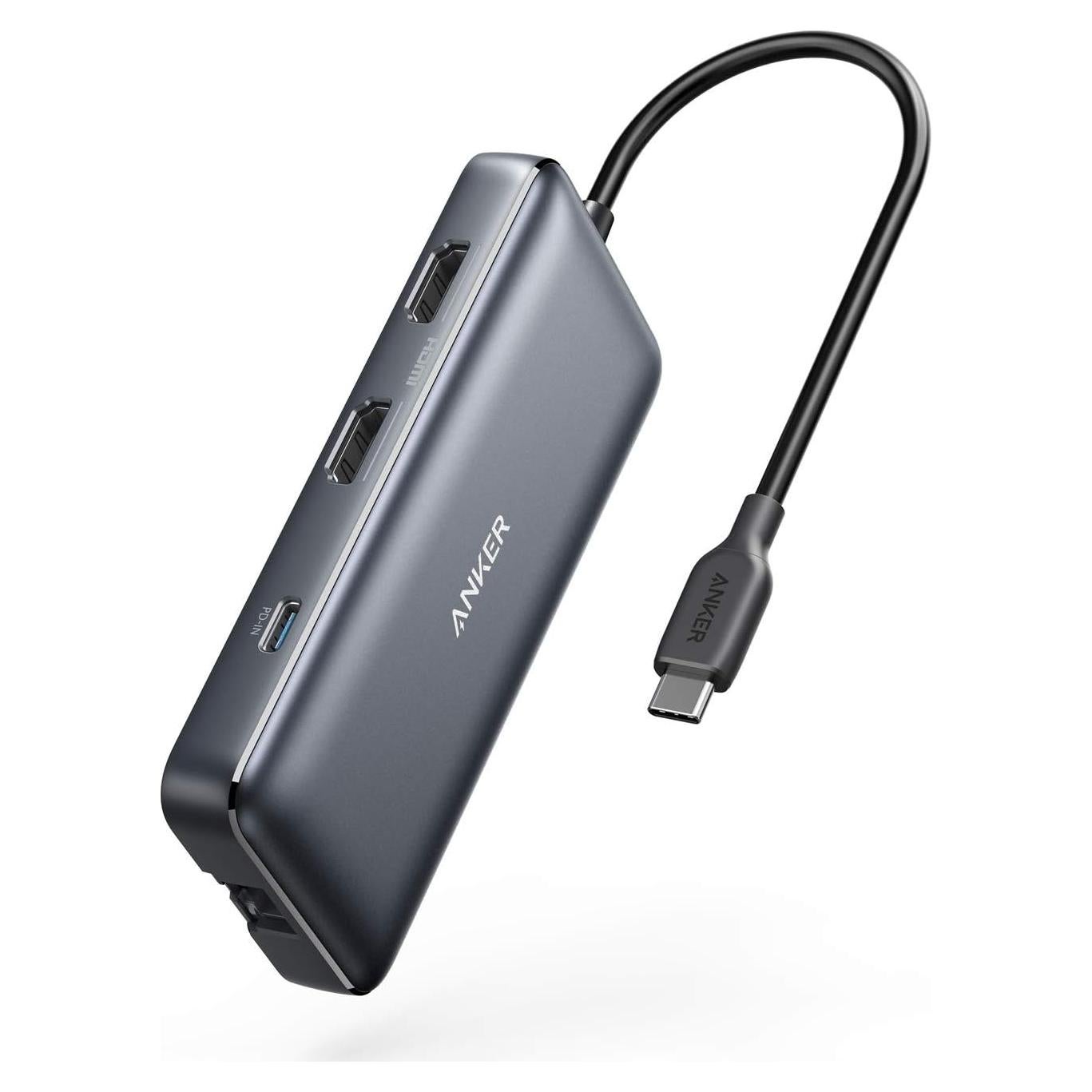 Hub USB-C Anker 8-en-1 Doble Monitor 4K y Ethernet