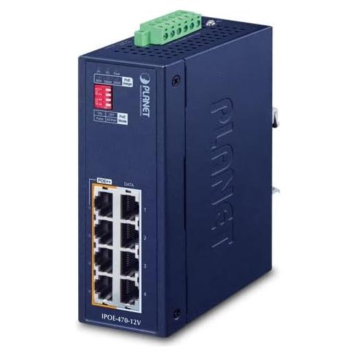 Inyector PoE++ Industrial PLANET IPOE-470 12V 4 Puertos 95W