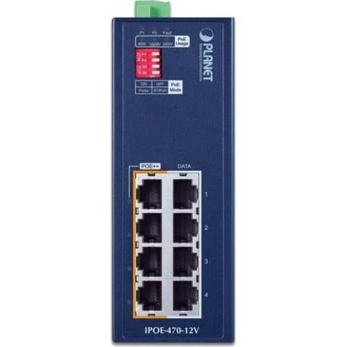 Inyector PoE++ Industrial PLANET IPOE-470 12V 4 Puertos 95W