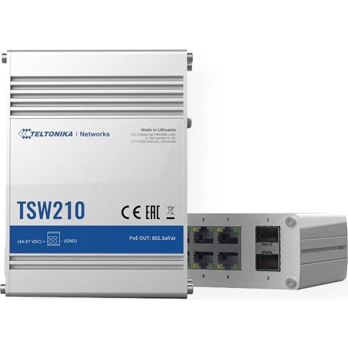 Interruptor Industrial Teltonika TSW210, 8 Puertos Ethernet, 2 SFP