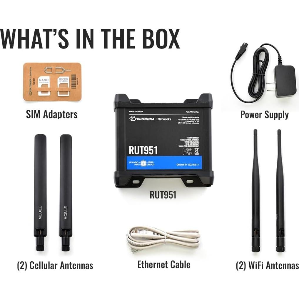 Router Industrial 4G LTE Teltonika RUT951 - Doble SIM, WiFi