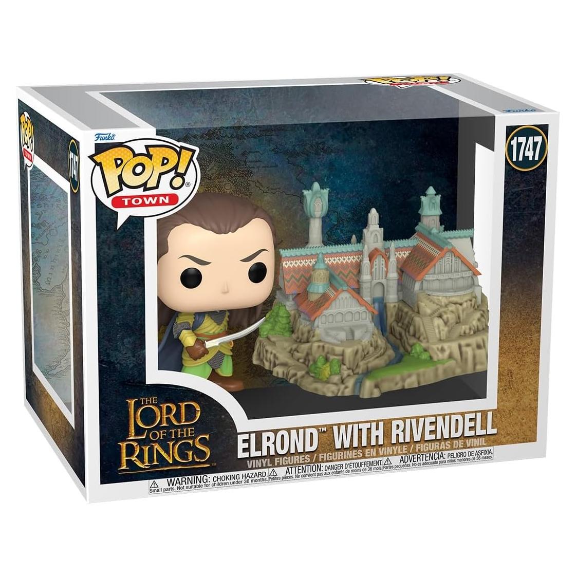 Funko Pop Town Elrond con Rivendel - Figura de Vinilo 9.5cm