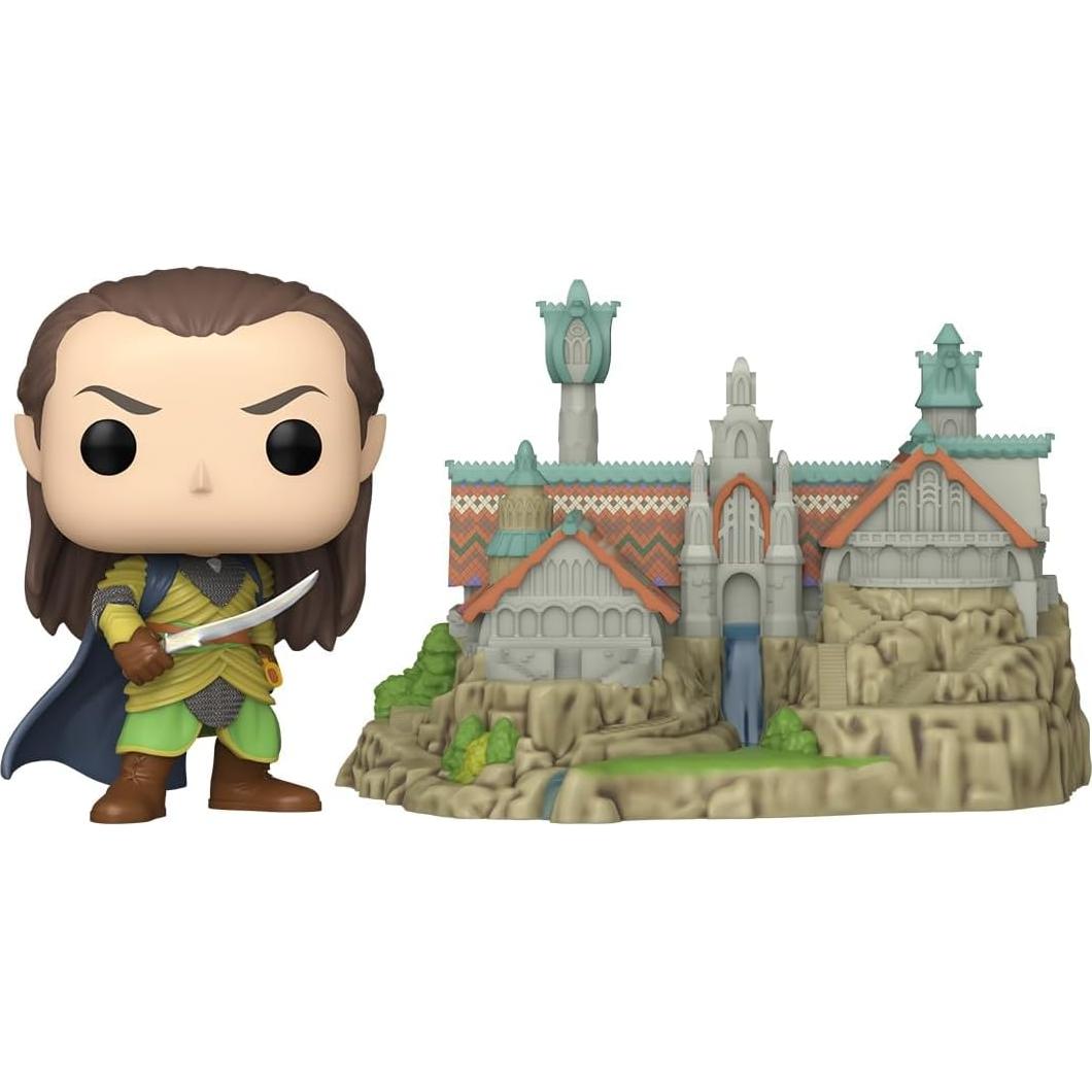 Funko Pop Town Elrond con Rivendel - Figura de Vinilo 9.5cm