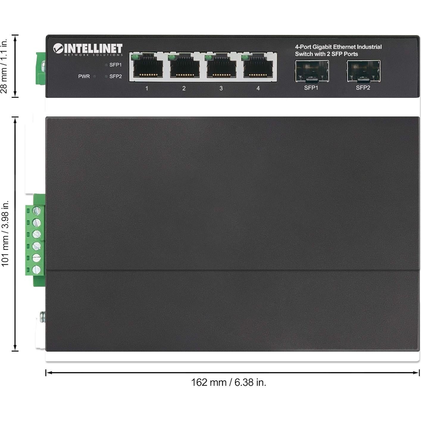 Interruptor Industrial Gigabit Ethernet Intellinet 4 Puertos SFP