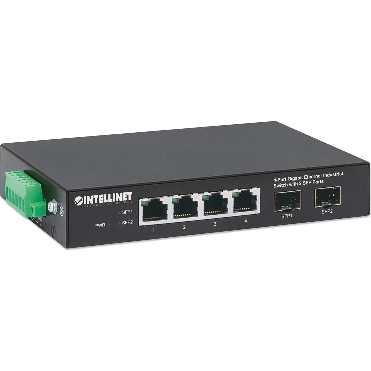 Interruptor Industrial Gigabit Ethernet Intellinet 4 Puertos SFP