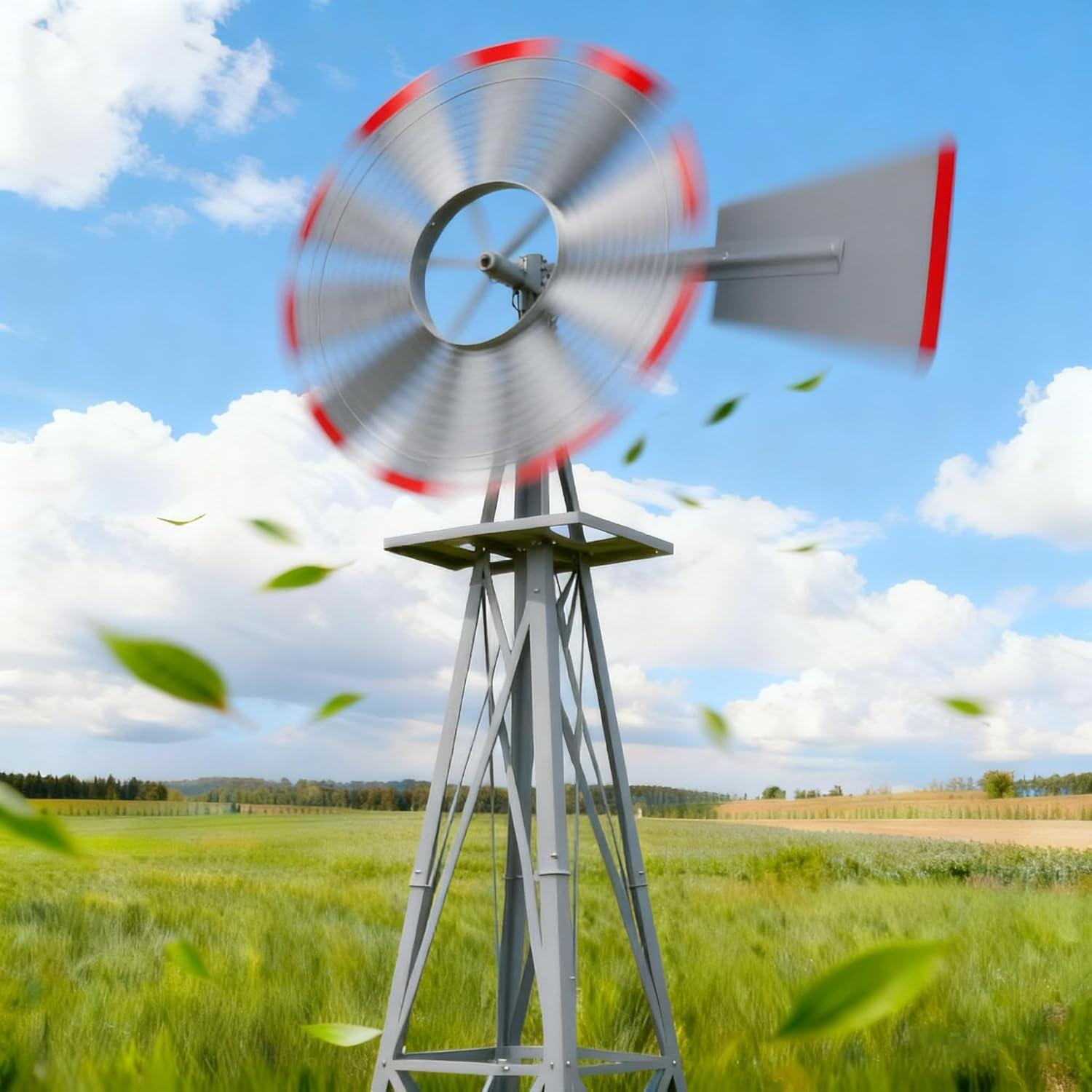 Molino de Viento EPOFIT 55.88 cm Gris para Jardín Resistente