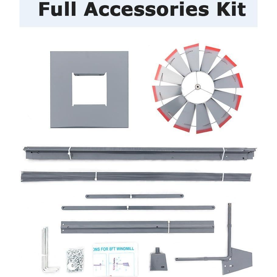 Molino de Viento EPOFIT 55.88 cm Gris para Jardín Resistente