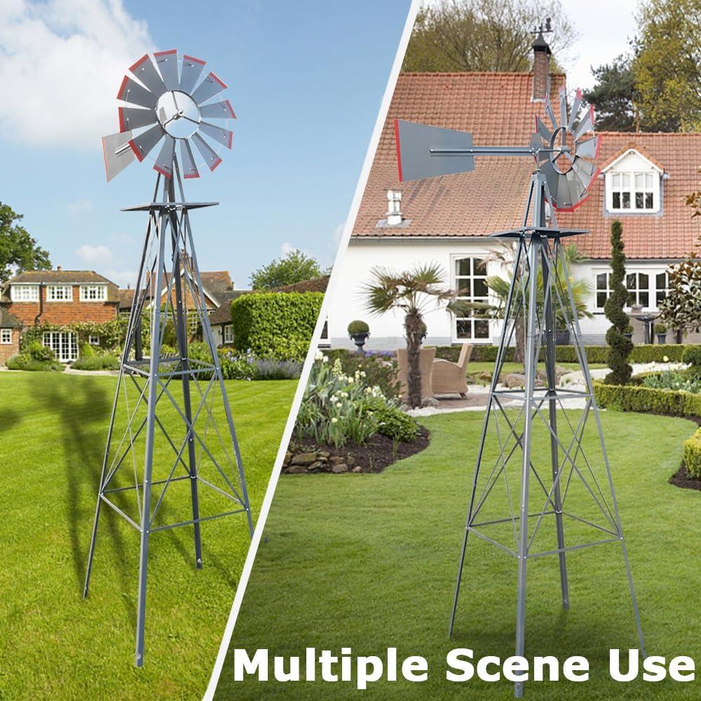 Molino de Viento EPOFIT 55.88 cm Gris para Jardín Resistente