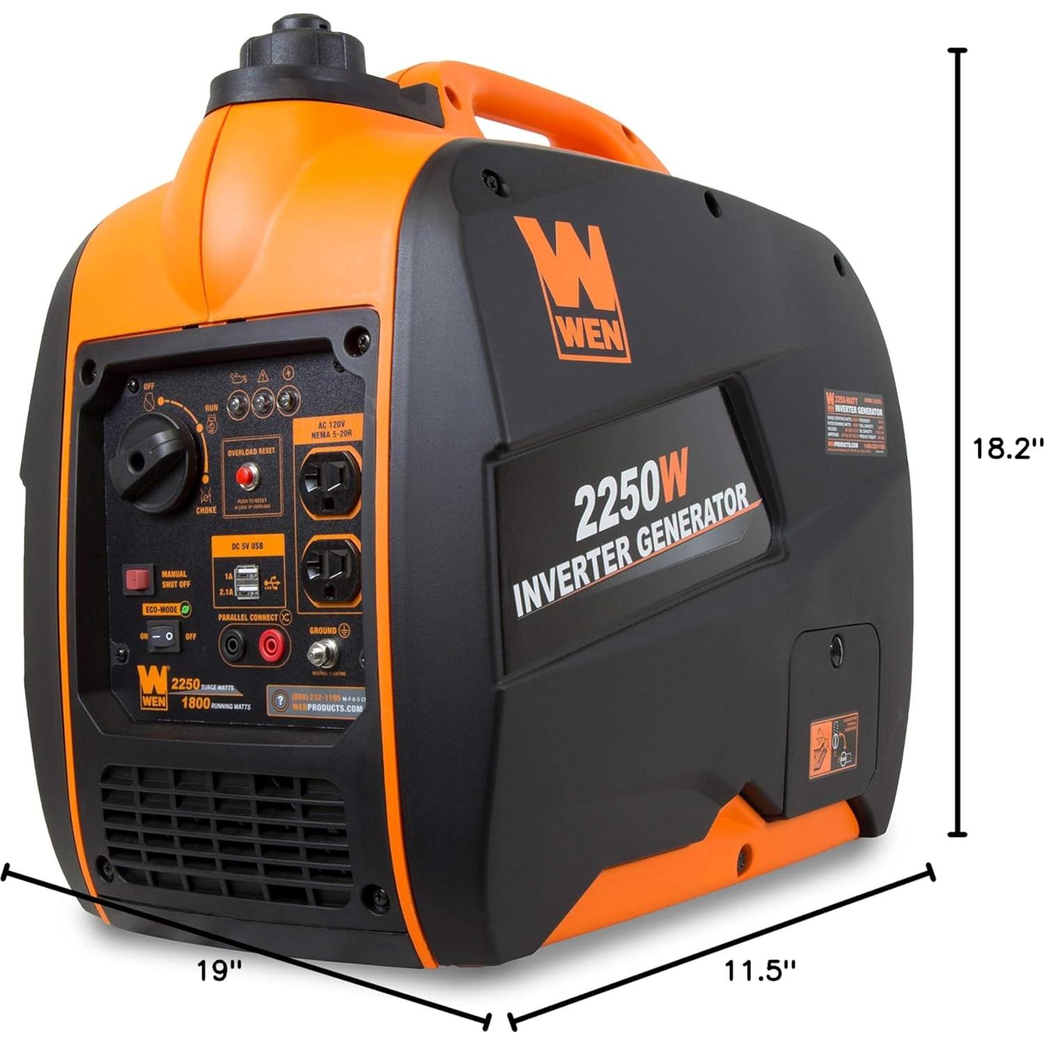 Generador Inversor WEN 56225i 2250W Gas Portátil Silencioso