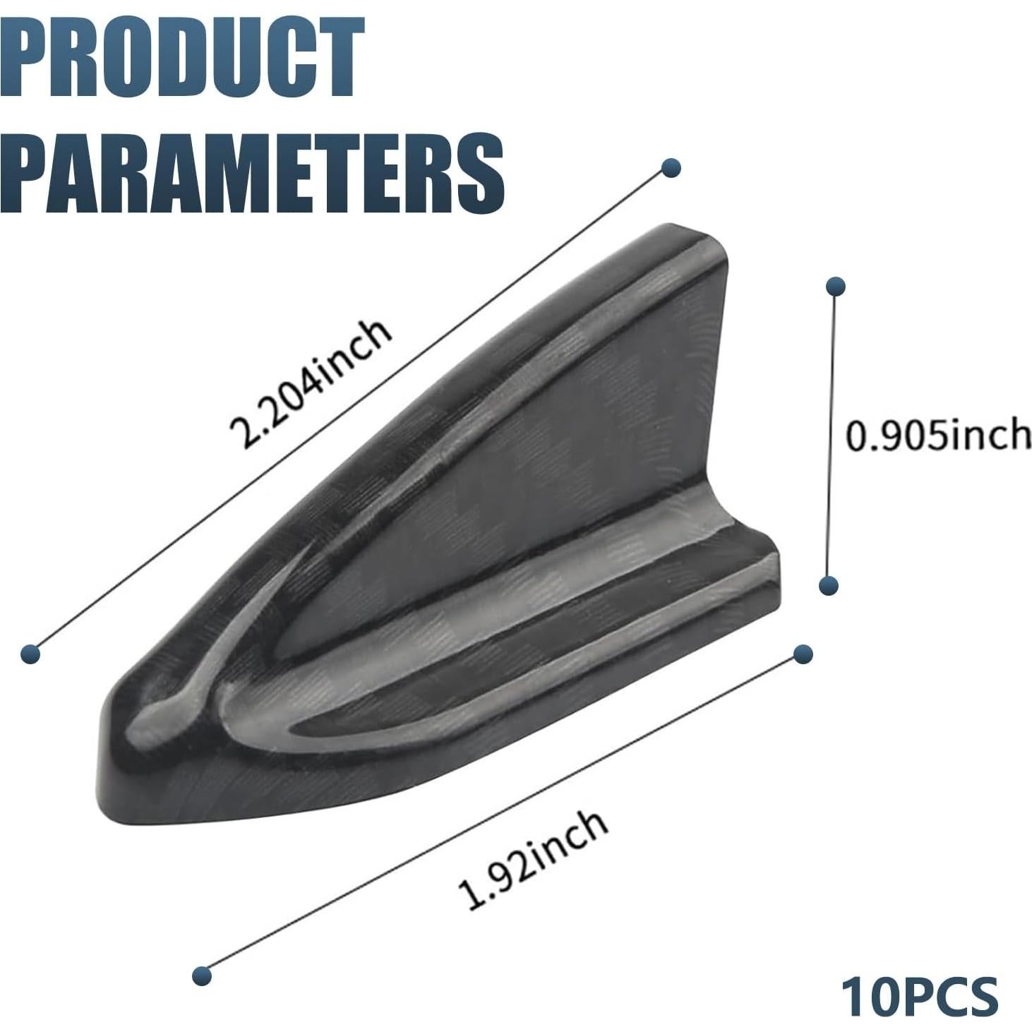 10 PCS Antena Aleta de Tiburón Awlbed Fibra Carbono Negra