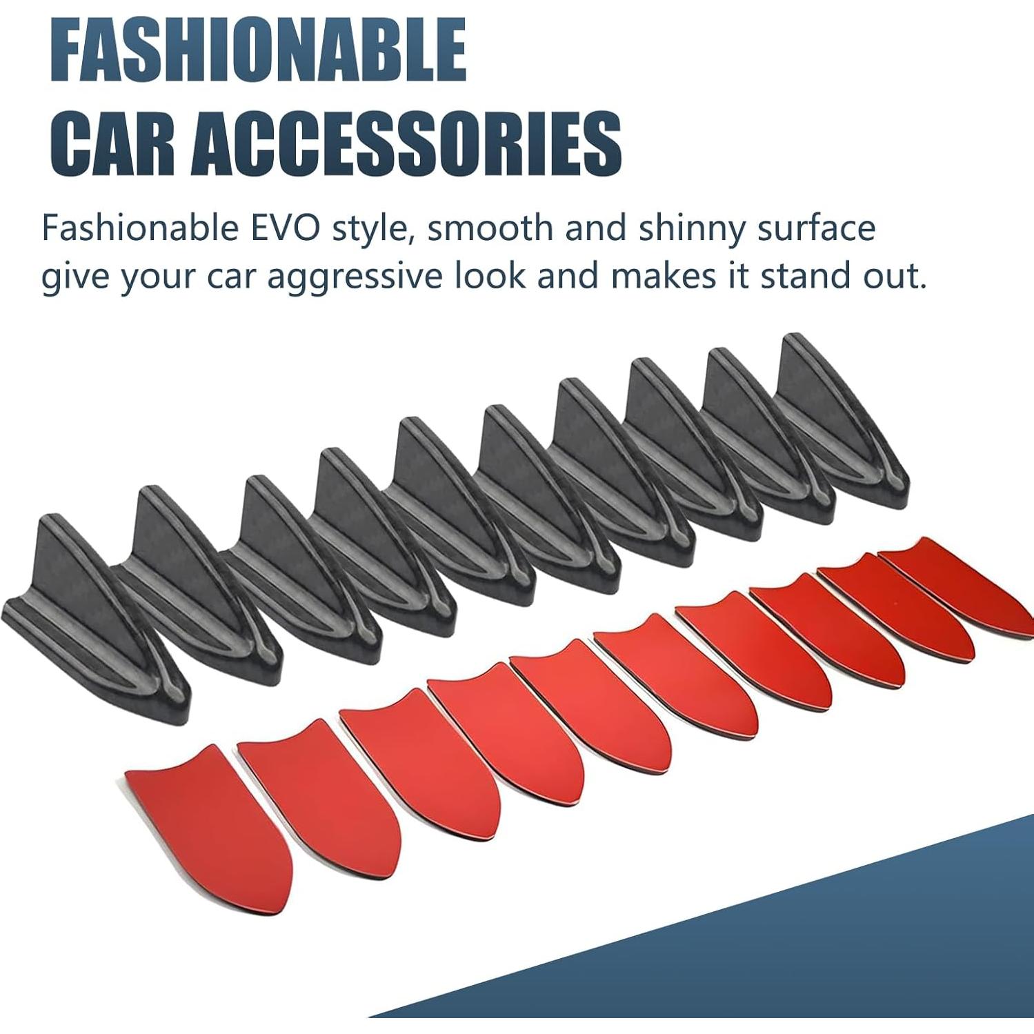 10 PCS Antena Aleta de Tiburón Awlbed Fibra Carbono Negra