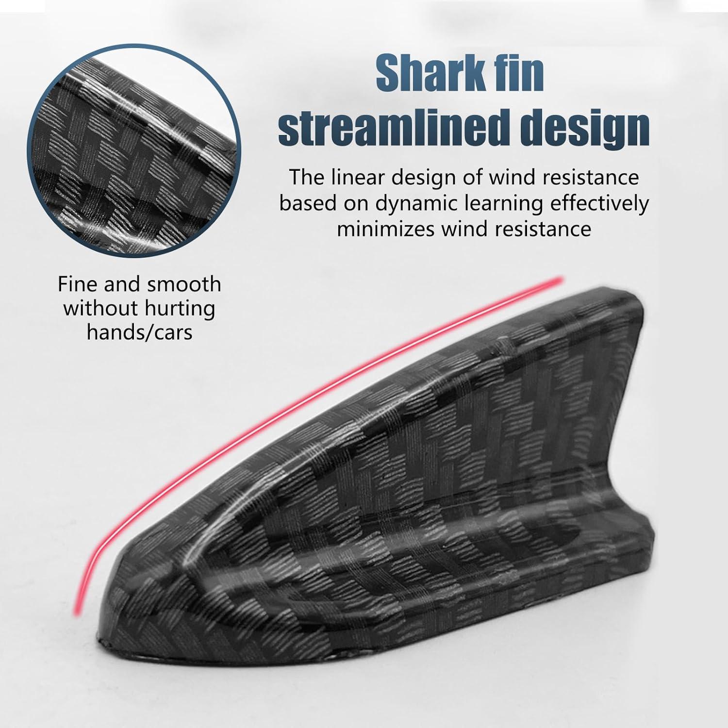 10 PCS Antena Aleta de Tiburón Awlbed Fibra Carbono Negra