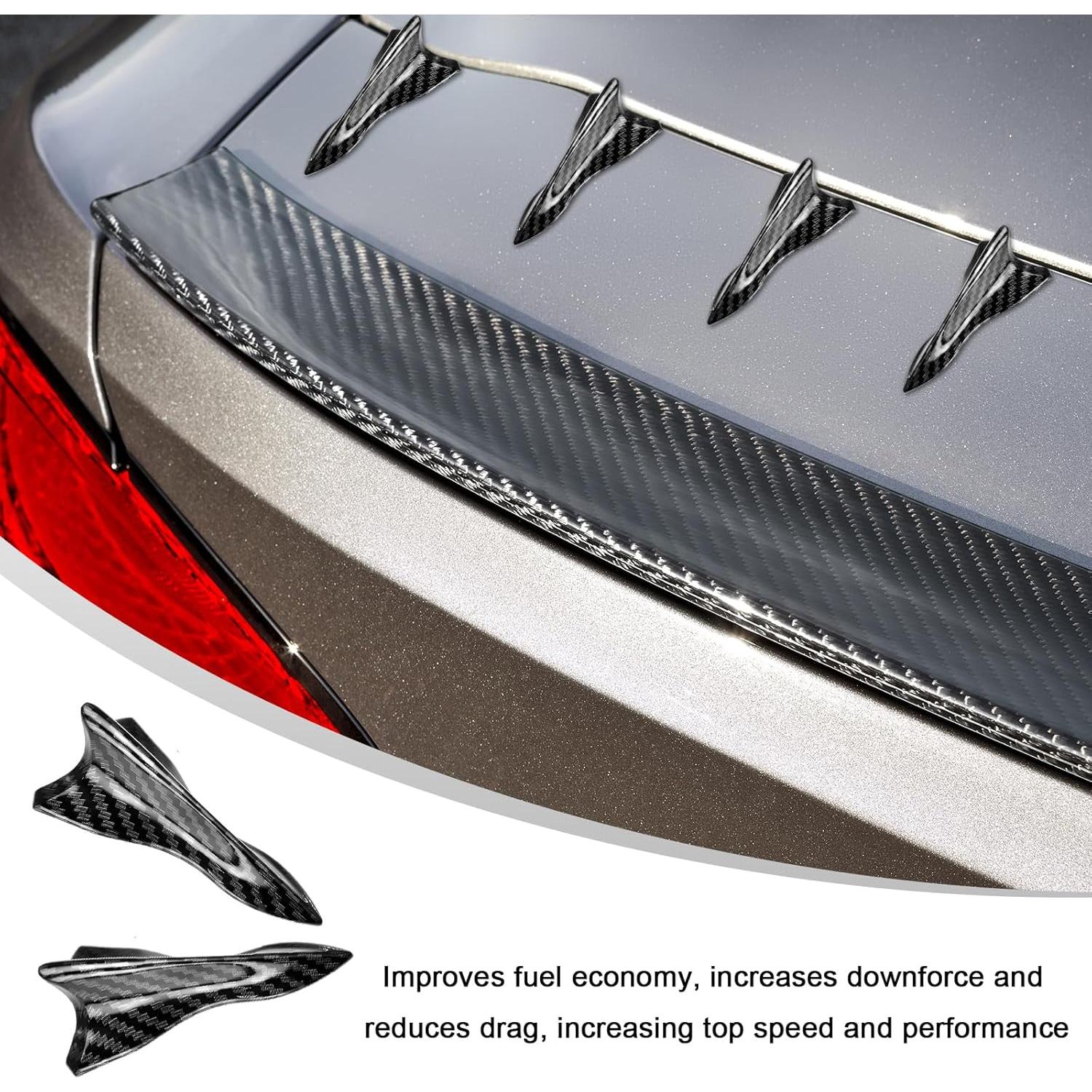 10 PCS Difusores de Aleta de Tiburón YTFRL para Auto - Fibra de Carbono