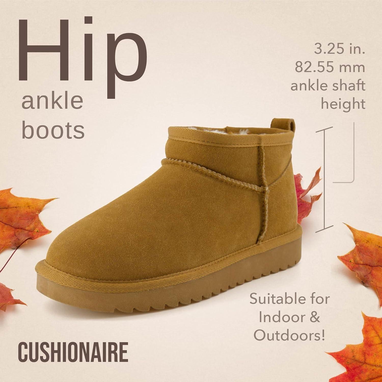 Botas de Nieve CUSHIONAIRE Hip 2 Mujer Ante Castaño