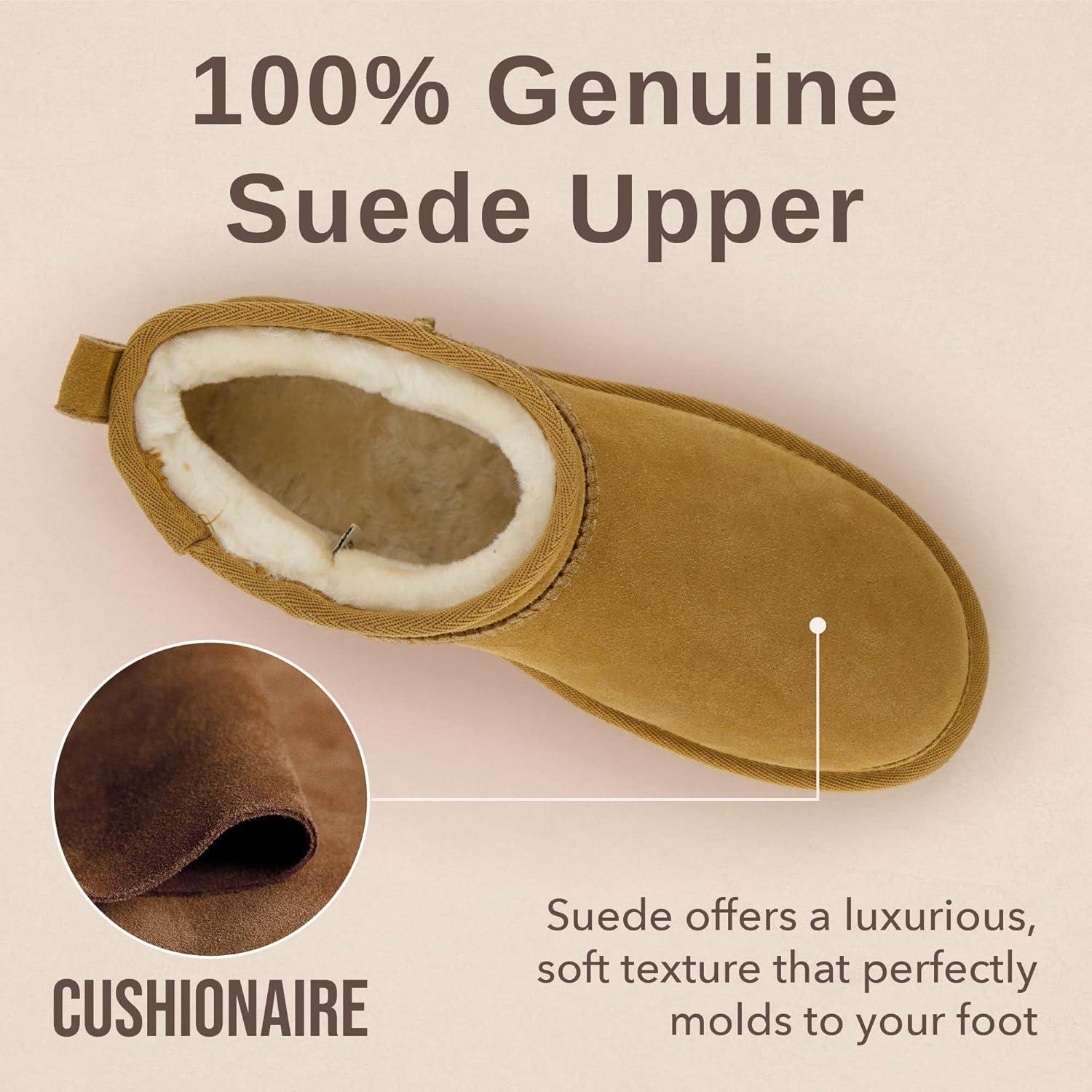 Botas de Nieve CUSHIONAIRE Hip 2 Mujer Ante Castaño