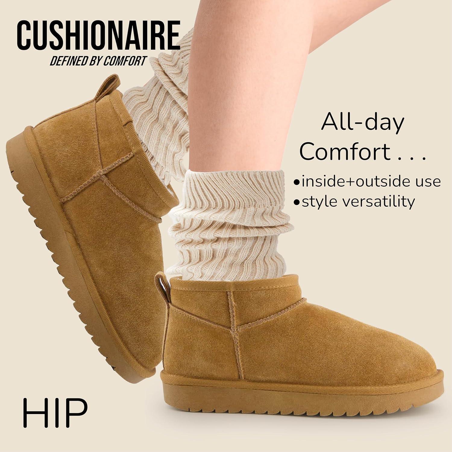 Botas de Nieve CUSHIONAIRE Hip 2 Mujer Ante Castaño