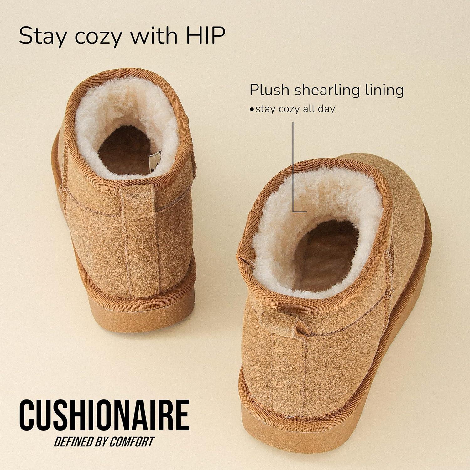 Botas de Nieve CUSHIONAIRE Hip 2 Mujer Ante Castaño