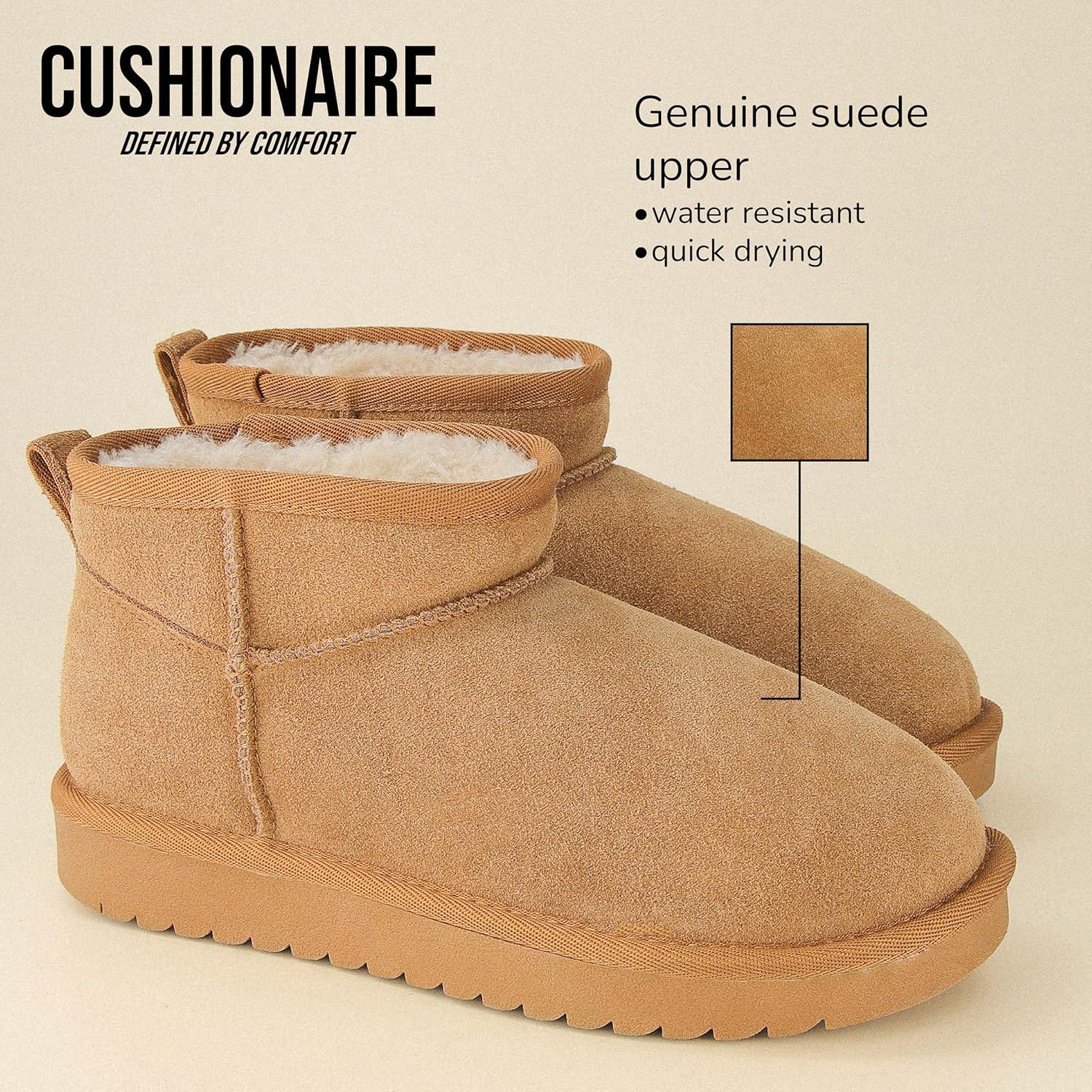 Botas de Nieve CUSHIONAIRE Hip 2 Mujer Ante Castaño