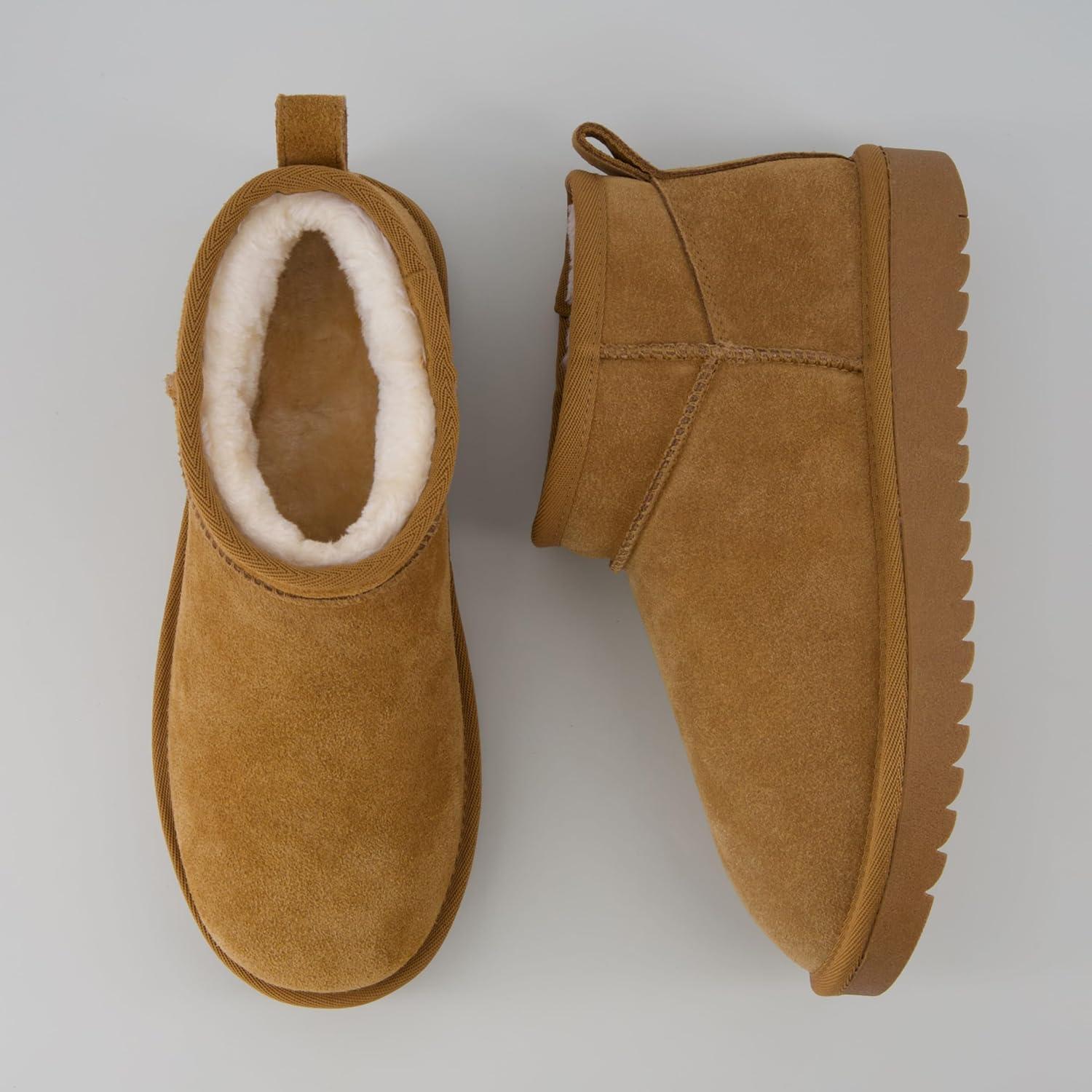 Botas de Nieve CUSHIONAIRE Hip 2 Mujer Ante Castaño