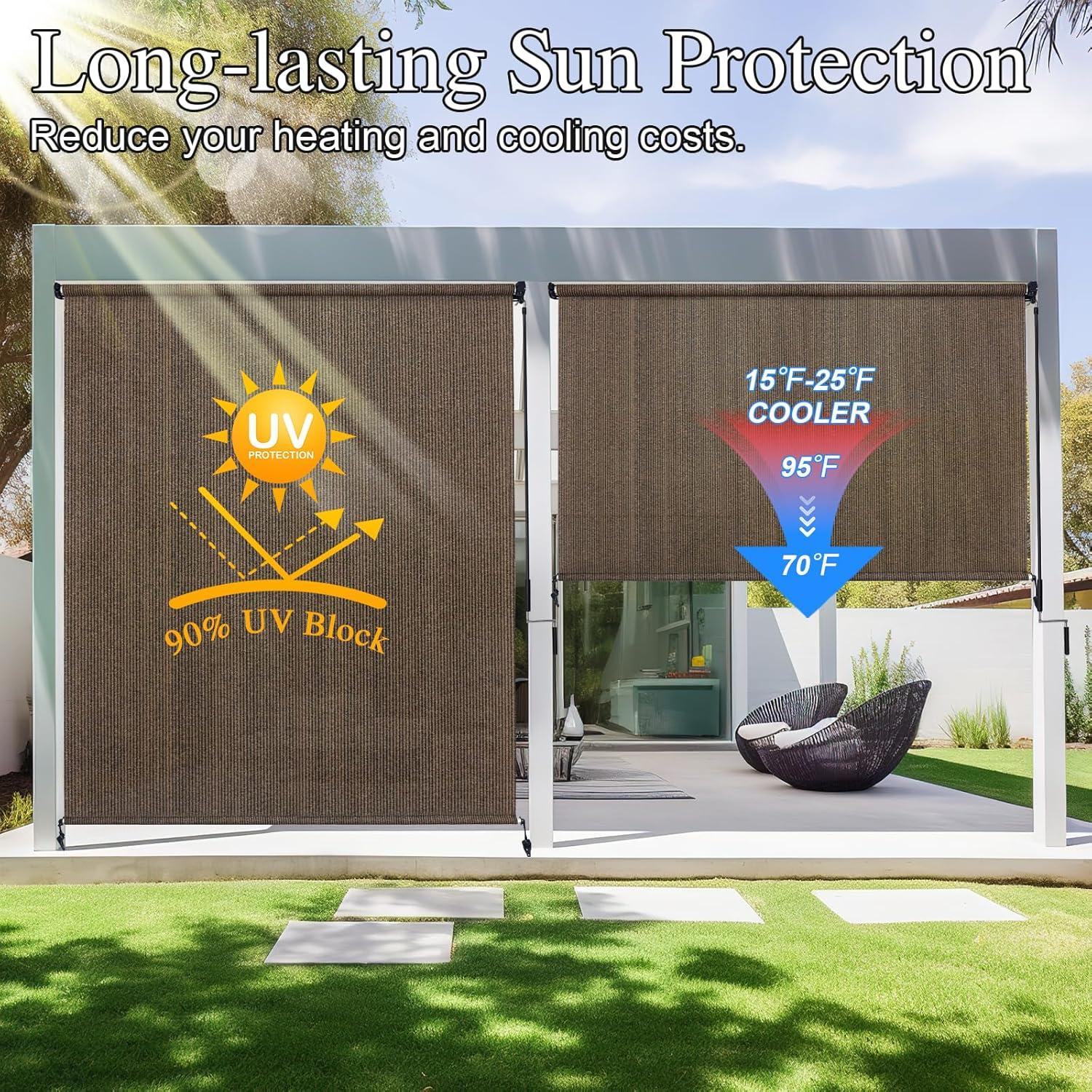 Persianas de Rodillo Amagenix 2.44m x 2.44m Mocha UV 90%