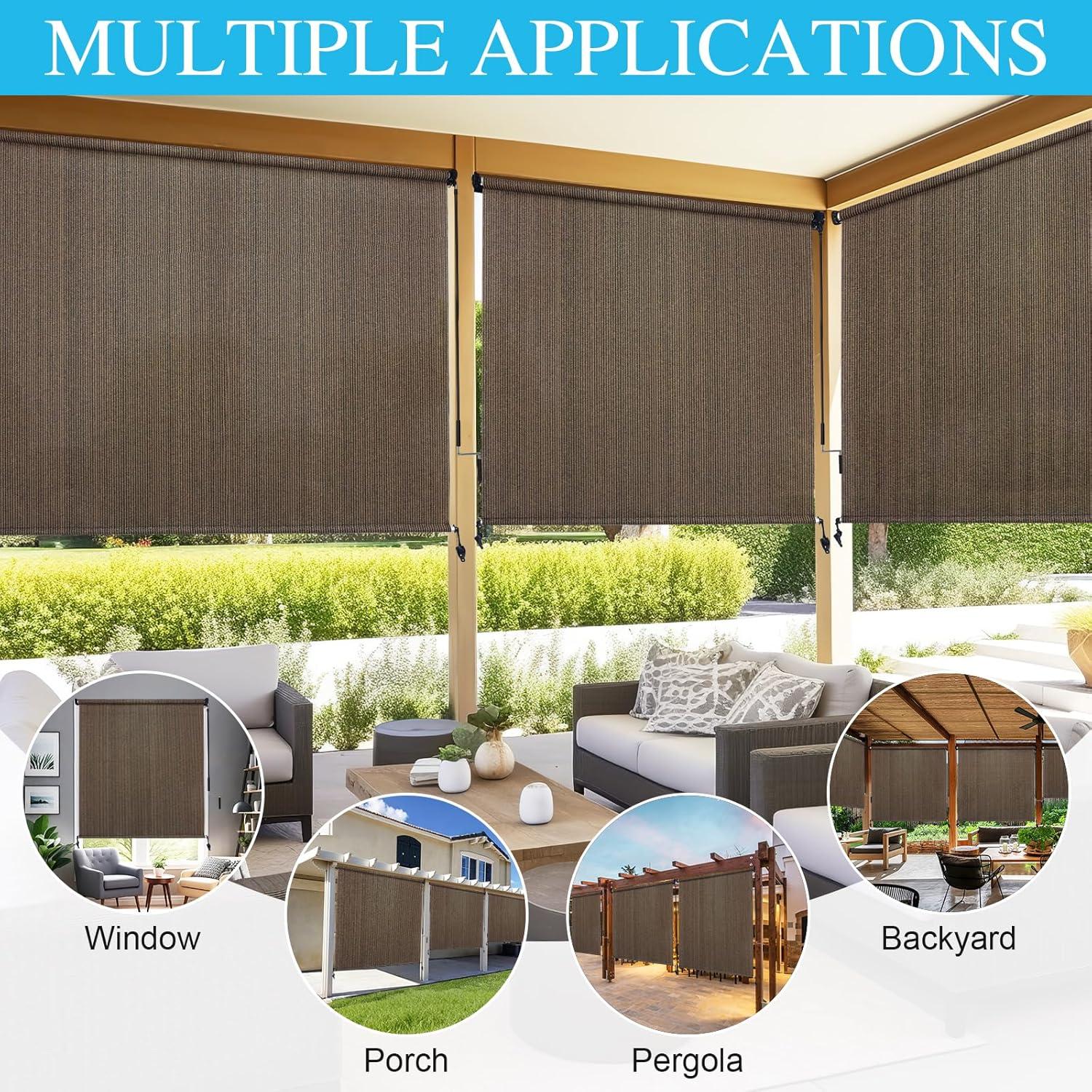 Persianas de Rodillo Amagenix 2.44m x 2.44m Mocha UV 90%