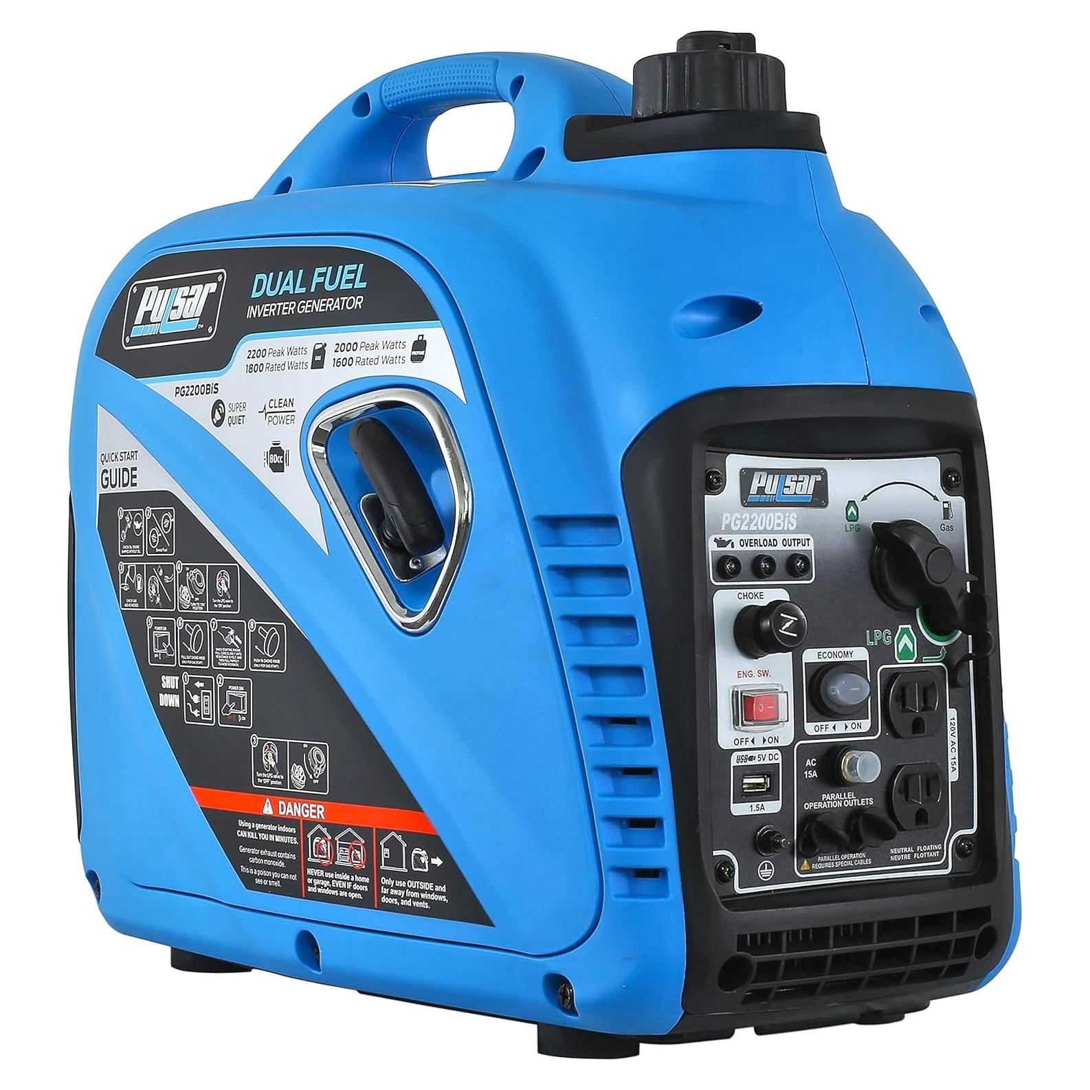 Generador Inversor Silencioso Pulsar PG2200BiS 2200W Doble Combustible