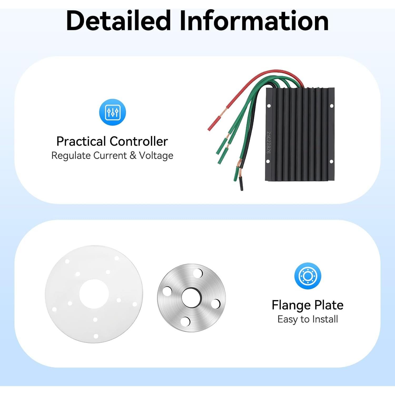 Generador Turbina Eólica 600W Roustory 5 Aspas IP67