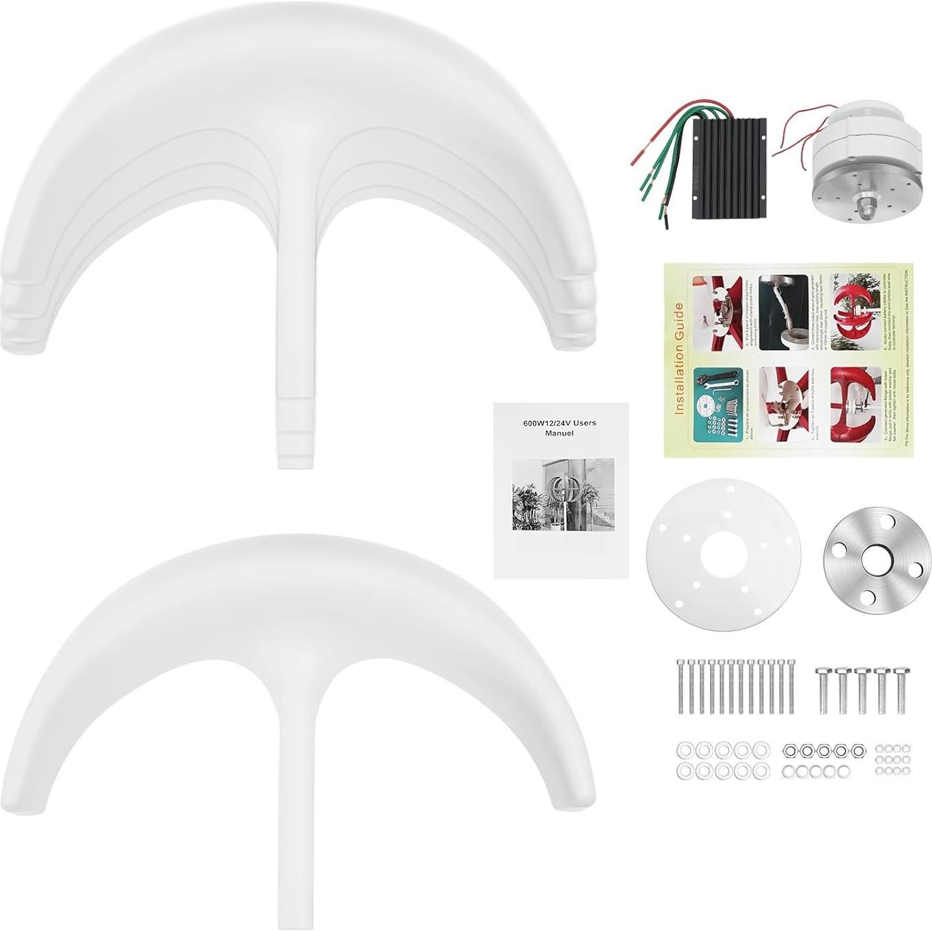 Generador Turbina Eólica 600W Roustory 5 Aspas IP67