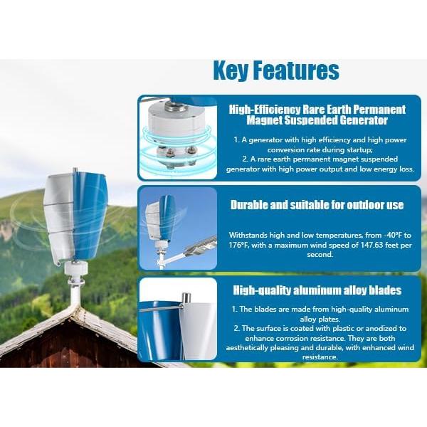 Turbina Eólica 100W 12V IOENC con Controlador Automático