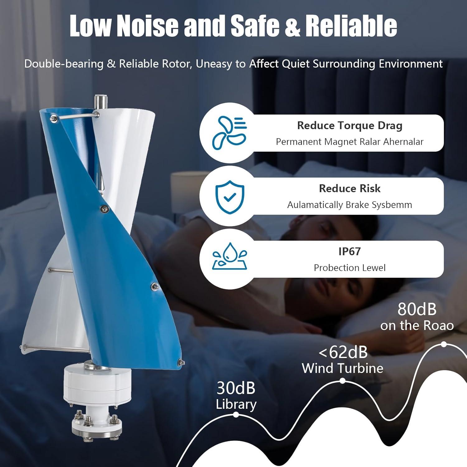 Turbina Eólica 100W 12V IOENC con Controlador Automático